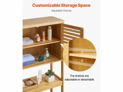 Mueble de Almacenamiento para WC SucceBuy, Almacenamiento Encima del Inodoro o la Lavadora, Armario de Baño que Ahorra Espacio, Natural Marru00f3n Clearance