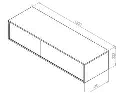 Vente-unique Mueble De Lavabo|Mueble de baño - Ancho 150 x Alt. 32 cm - - ISAURE
