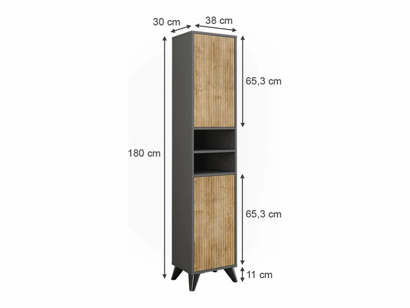 Vicco Mueble de baño antracita/roble de montaña 38x30x180 leano Gris antracita Sale