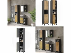 Vicco Mueble de baño antracita/roble de montaña 38x30x180 leano Gris antracita Sale