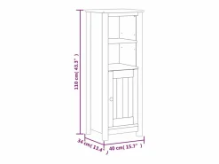 vidaxl Mueble De Pared Para Baño|Mueble de baño BERG madera maciza de pino 40x34x110 cm