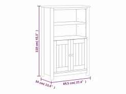 vidaxl Mueble De Pared Para Baño|Mueble de baño BERG madera maciza de pino 69,5x34x110 cm