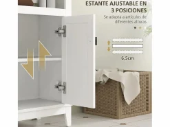 Mueble de baño Cataleya con 2 puertas /natural 90x60x30 cm^Homcom Best