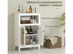 Mueble de baño Cataleya con 2 puertas /natural 90x60x30 cm^Homcom Best