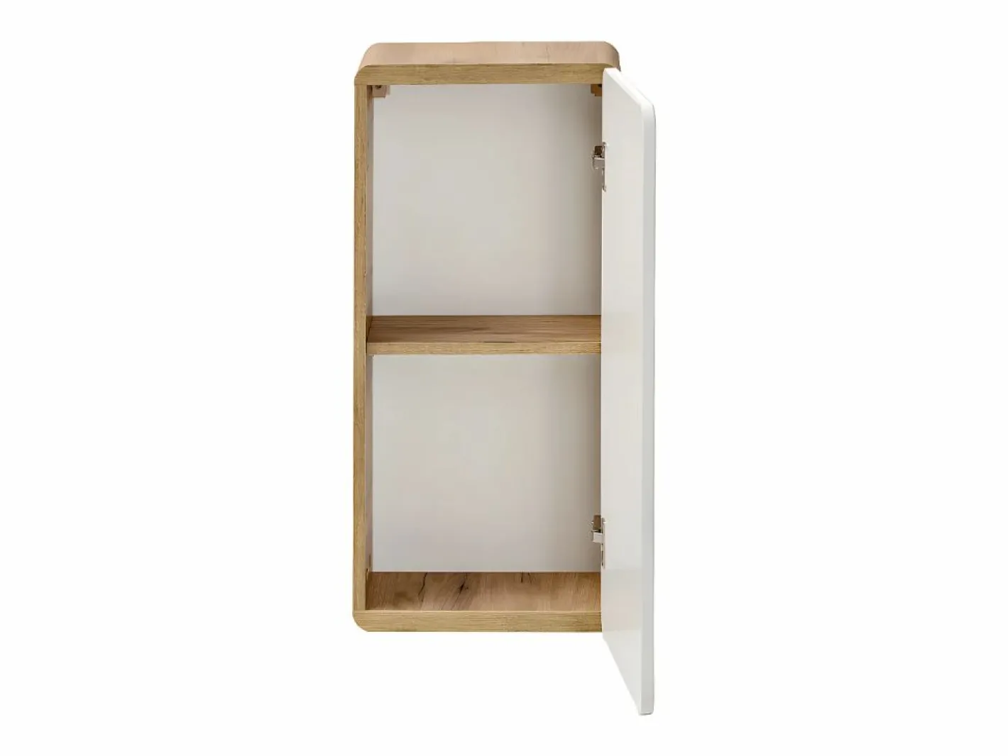 Vente-unique Mueble de baño, color natural y blanco, Ancho 35 x Prof. 22 x Alt. 75 cm, ARUBA Color natural claro / Blanco Hot