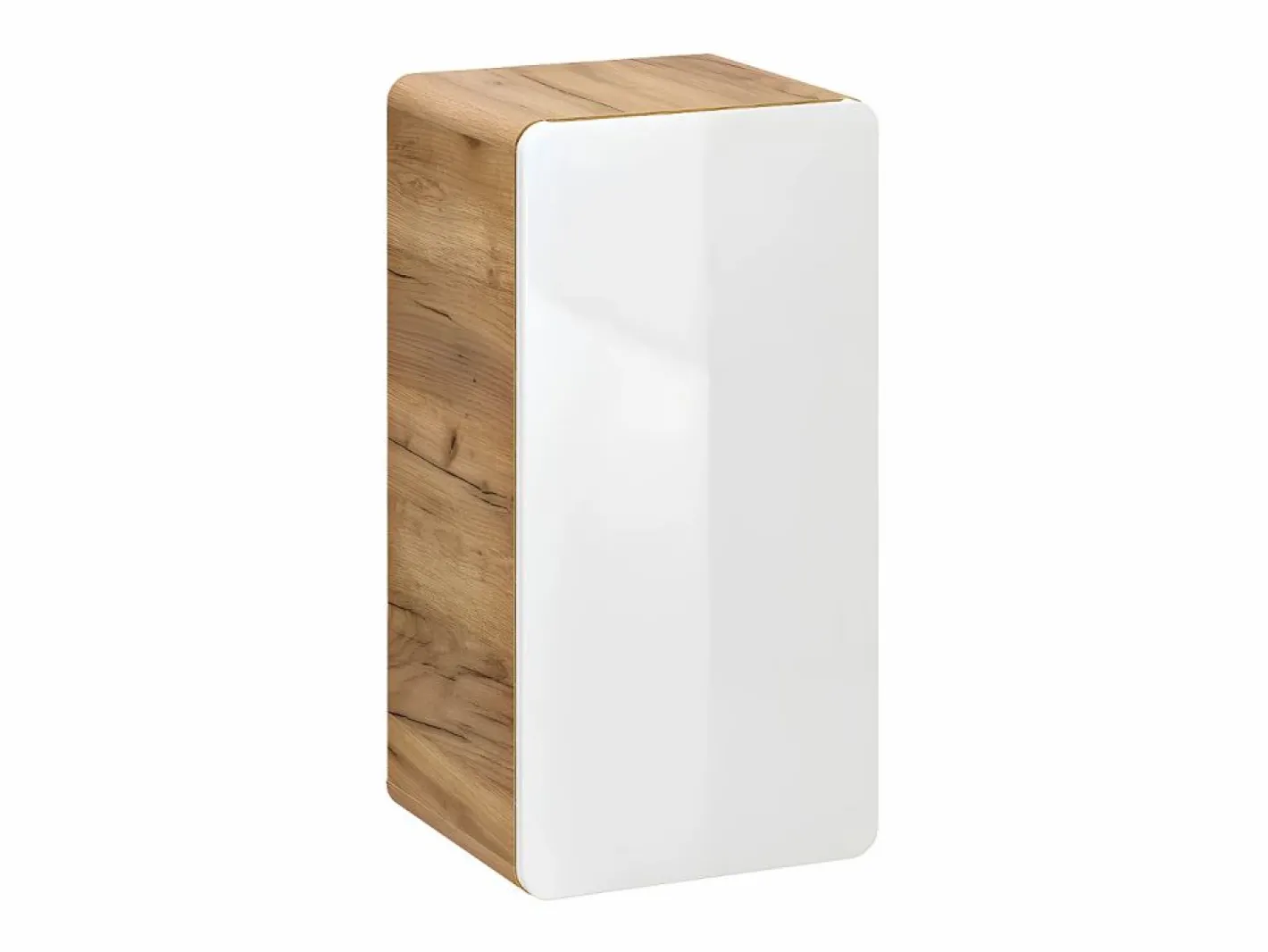 Vente-unique Columna De Baño|Mueble de baño, color natural y blanco, Ancho 32 x Prof. 35 x Alt. 68 cm, ARUBA