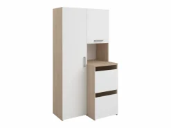Mueble de baño con 3 armarios y una columna - L92 x Alt. 184 cm - ERKANO^Vente-unique Clearance