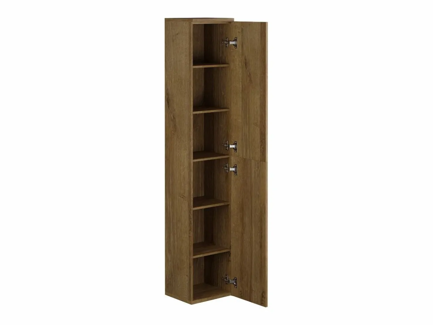 Vente-unique Columna De Baño|Mueble de baño con 6 estanterías - Ancho 30 x Prof. 25 x Alt. 160 cm - Natural claro - KAYLA
