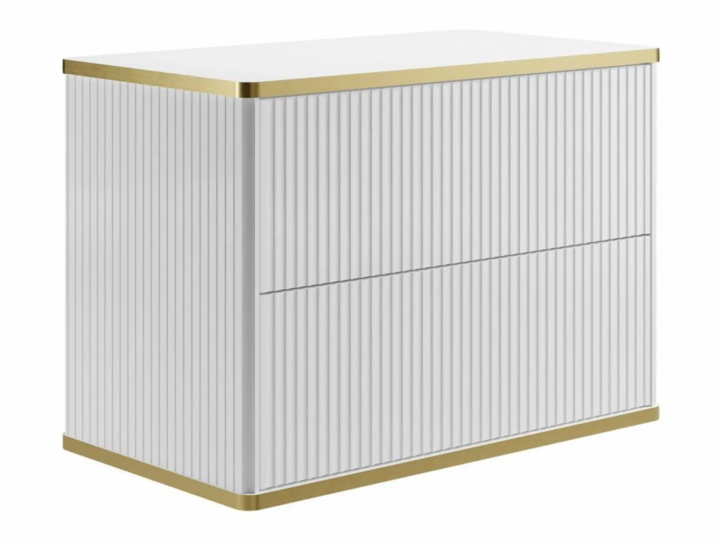 Mueble de baño con diseño acanalado y detalles dorados, , KELIZA^Vente-unique Sale