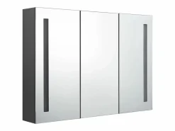 vidaxl Mueble De Pared Para Baño|Mueble de baño con espejo LED 89x14x62 cm