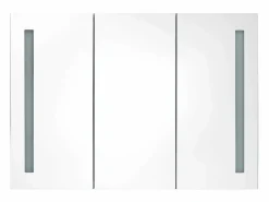 vidaxl Mueble De Pared Para Baño|Mueble de baño con espejo LED 89x14x62 cm