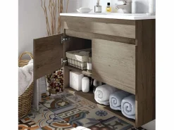 Conjunto De Baño|Mueble de Baño con Espejo Cotton 2 Puertas Nordik