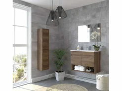 Conjunto De Baño|Mueble de Baño con Espejo Cotton 2 Puertas Nordik