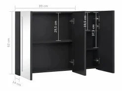Mueble de baño con espejo LED 89x14x62 cm^vidaxl Outlet