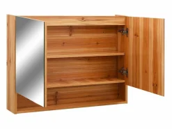 Mueble de baño con espejo LED MDF roble 80x15x60 cm^vidaxl Outlet