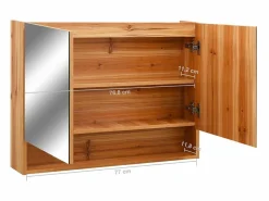 Mueble de baño con espejo LED MDF roble 80x15x60 cm^vidaxl Outlet