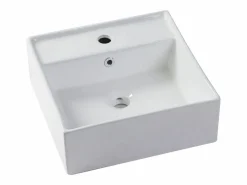 Mueble de baño con lavabo y columnas, 80 cm, color natural y blanco, ARUBA^Vente-unique New