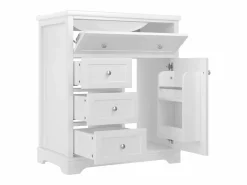 ModernLuxe Mueble De Baño Simple|Mueble de baño con lavabo de cerámica - 1 puerta y 3 cajones - (grifo no incluido)