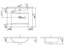 Mueble de baño con lavabo encastrado, natural claro, An60 cm, ZEVARA^Vente-unique Discount