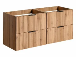 Mueble de baño con lavabo sobre encimera y columna, Natural claro, An120 cm, ZEVARA^Vente-unique Hot