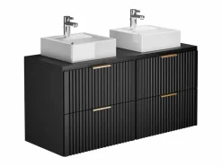 Vente-unique Mueble De Baño Con Doble Lavabo|Mueble de baño con lavabo sobre encimera, , 120 cm de ancho, ZEVARA