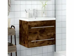 Mueble de baño con lavabo integrado roble ahumado ES616136 Marru00f3n Best
