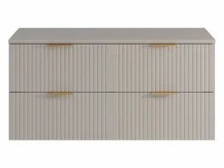 Vente-unique Mueble De Baño Con Doble Lavabo|Mueble de baño con lavabo sobre encimera, , 120 cm de ancho, ZEVARA
