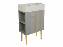 Mueble de baño con lavabo - 55 x 31 x 91,5 cm - con 2 cajones - MDF - + blanco^Merax