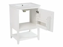 Mueble de baño con lavabo simple - 1 estante abierto y 1 puerta - 61 x 47 x 87 cm - Madera MDF -^Merax Online