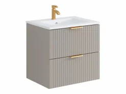 Mueble de baño con lavabo encastrado y columna, , An60 cm, ZEVARA^Vente-unique