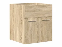 vidaxl Mueble de baño con lavabo incorporado y grifo roble Sonoma Marru00f3n Sale