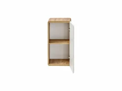 Mueble de baño con lavabo y columnas, 80 cm, color natural y blanco, ARUBA^Vente-unique Clearance