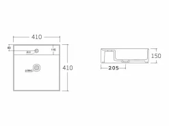 Mueble de baño con luces LED y lavabo sobre encimera - Blanco y negro - Ancho 80 cm - POZEGA^Vente-unique Hot