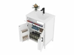 Mueble de baño con patas - con lavabo de cerámica - 2 puertas - (grifo no incluido)^ModernLuxe Best