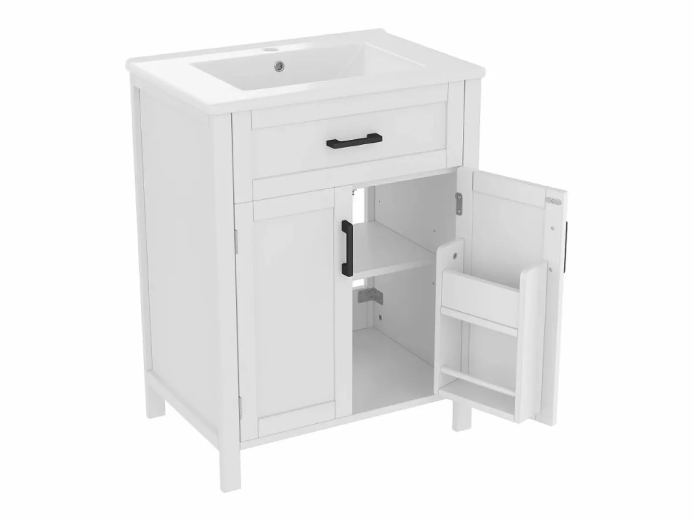 Mueble de baño con patas - con lavabo de cerámica - 2 puertas - (grifo no incluido)^ModernLuxe Best