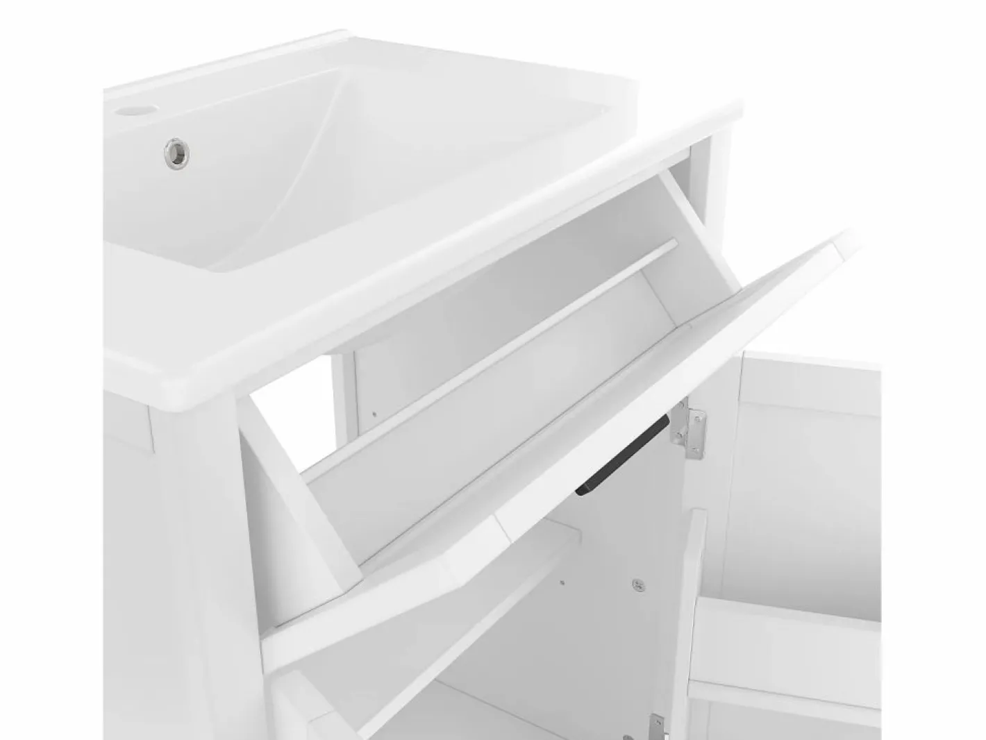 Mueble de baño con patas - con lavabo de cerámica - 2 puertas - (grifo no incluido)^ModernLuxe Best