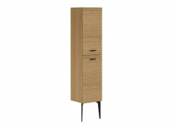 Vente-unique Mueble de baño con pies con lavabo de apoyo redondo y columna - 120 cm - SARONE Color natural claro New