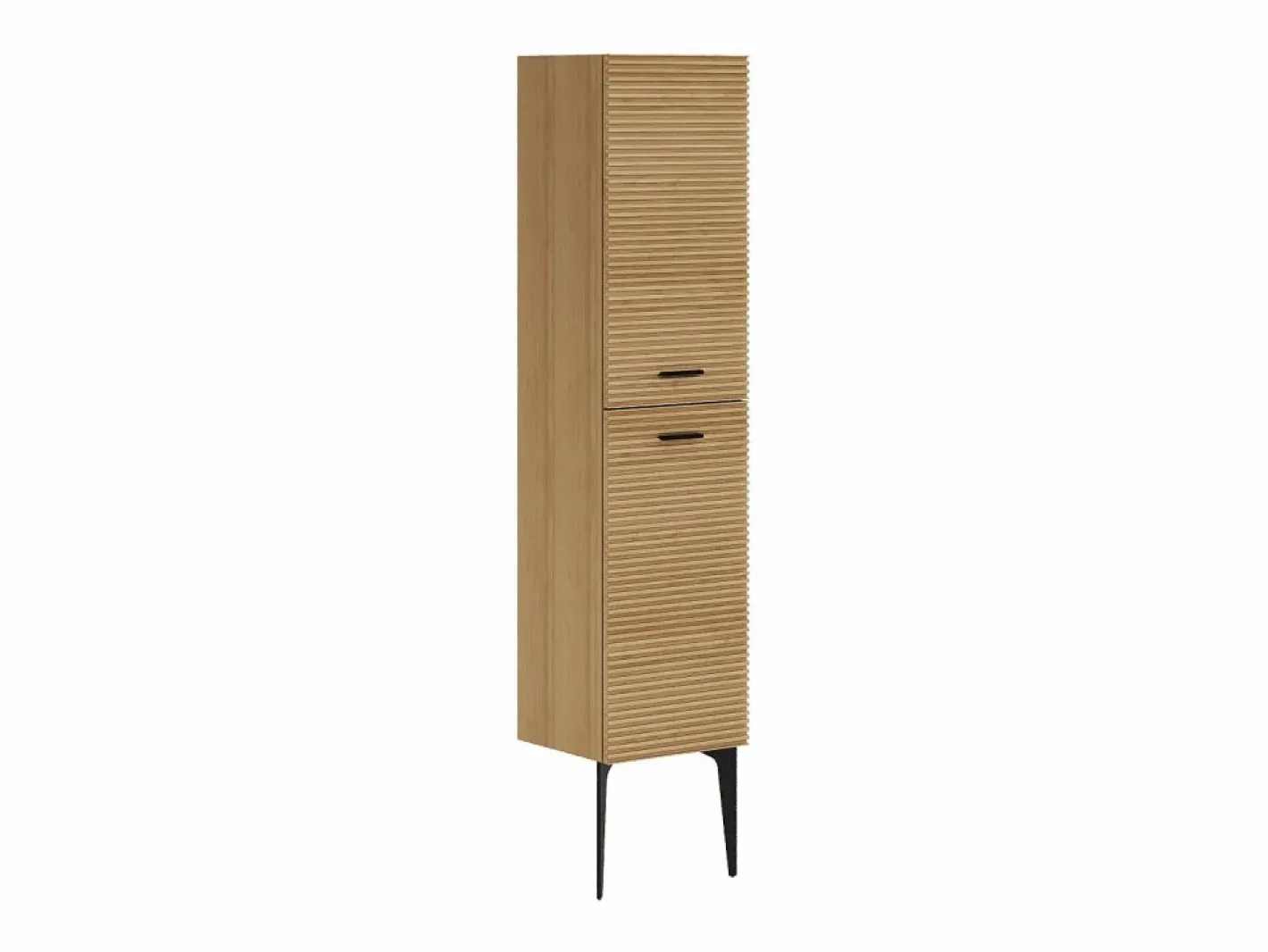 Vente-unique Mueble de baño con pies con lavabo de apoyo redondo y columna - 120 cm - SARONE Color natural claro New