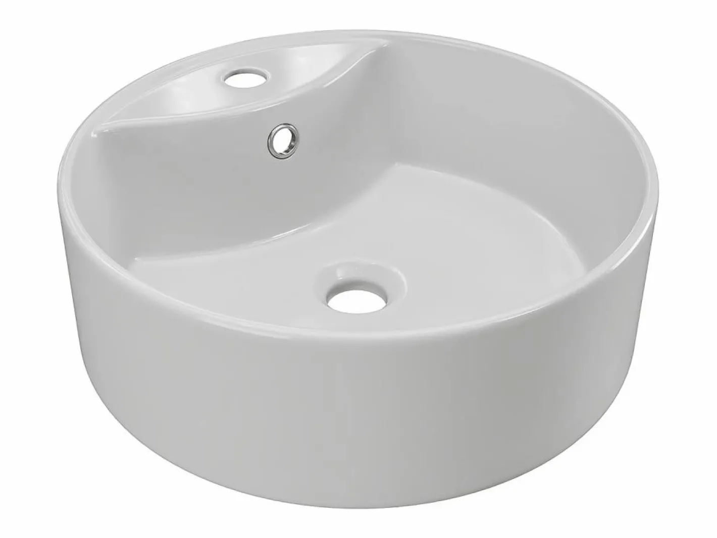 Vente-unique Mueble de baño con pies con lavabo de apoyo redondo y columna - 120 cm - SARONE Color natural claro New