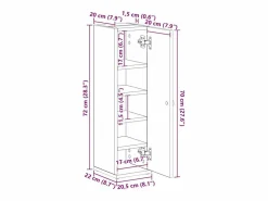 vidaxl Mueble de baño con portarrollos 20,5x22x72 cm Blanco Sale