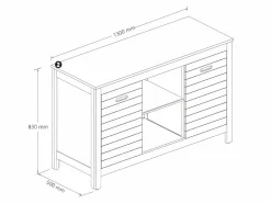 Mueble de baño de madera de acacia - Mueble de baño - 130 cm - PULUKAN^Vente-unique Best