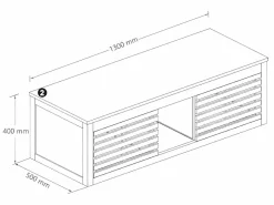 Vente-unique Mueble De Lavabo|Mueble de baño de madera de acacia - Mueble de baño - 130 cm - PENEBEL