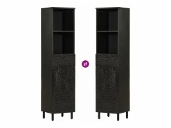 vidaxl Mueble de baño de madera maciza de mango 38x33x160 cm Negro Online