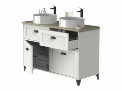 Mueble De Baño Con Doble Lavabo|Mueble de Baño Doble Toscana 2 Puertas, Sin Lavabo, 120 cm, /Roble