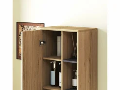 Homcom Mueble de baño Elna 2 puertas natural 141,5x40x24 cm Color natural claro Hot