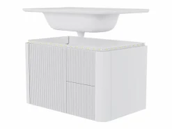 ModernLuxe Mueble de baño empotrado - 80,5x47,5x51 cm - con lavabo de cerámica - 4 cajones - con LED - Blanco Outlet