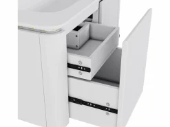 ModernLuxe Mueble de baño empotrado - 80,5x47,5x51 cm - con lavabo de cerámica - 4 cajones - con LED - Blanco Outlet