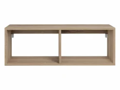 Mueble de baño en tono natural claro con lavabo redondo, 1 cajón y 2 estantes, TEANA^Vente-unique New