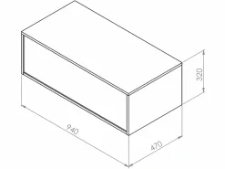 Mueble de baño en tono natural claro con lavabo redondo, 1 cajón y 2 estantes, TEANA^Vente-unique New