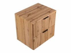 Vente-unique Mueble De Baño Simple|Mueble de baño estriado con lavabo sobre encimera, , 60 cm, ZEVARA